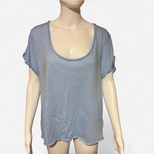 Free People Light Blue Short Sleeve Tee
